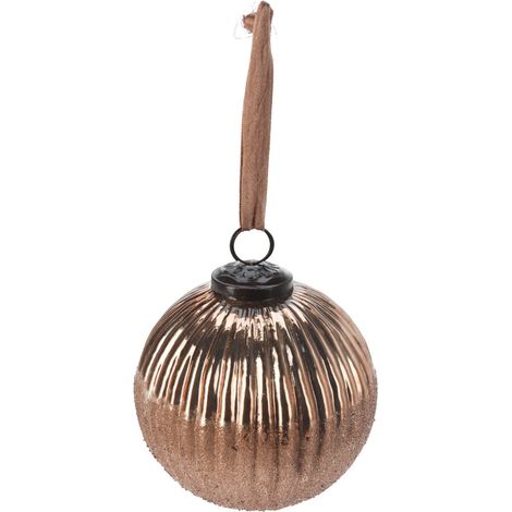 Pallina per albero di Natale in vetro color rame per decorazioni natalizie -Liscia (1/3)