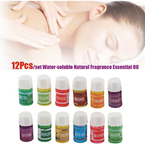 Natürliches ätherisches Öl, 12 Stück, wasserlöslich, für Luftbefeuchter und Aromadiffusoren, 3 ml/Stück, Aromatherapie (1/5)