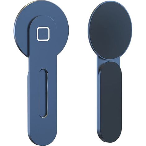 Support magnétique pour téléphone IOS 12 13, fixation latérale ordinateur portable, alliage aluminium bleu, force magnétique puissante (1/5)