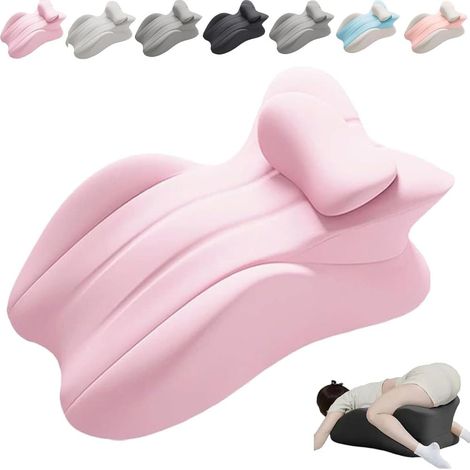 Grand oreiller ergonomique, adapté à la position sur le ventre, oreiller de sommeil ultra-doux, la taie d'oreiller est amovible et lavable.-AquaForge