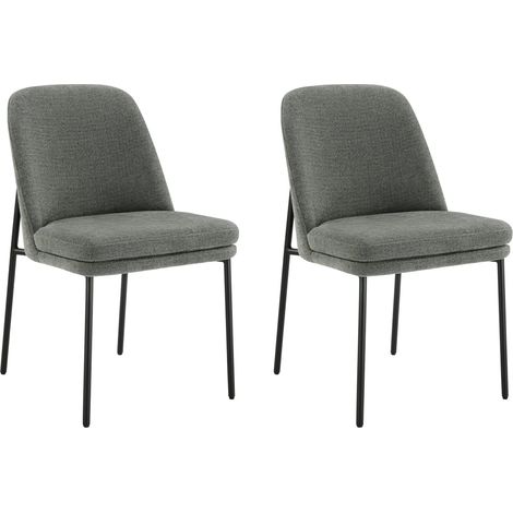 CHITA Polsterstuhl 2er Set ergonomisch mit Rückenlehne, Chenille, OEKO-TEX, Metallgestell, Esszimmerstuhl, Bürostuhl, Küchenstuhl, 4-Fuß-Stuhl