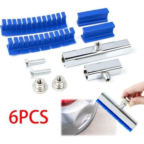 6PCS Outil débosselage,Ventouse,Réparation carrosserie,Acier chromé,Plastique,Véhicules,Grêle (1/3)