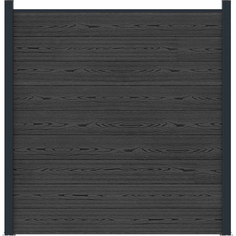 vidaXL Fence Panel WPC and Aluminium Black