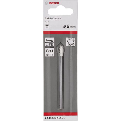 Bosch CYL-9 broca cilíndrica blanca 6 mm 80 mm