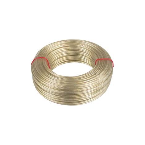 CAVETTO ACCIAIO OTTONATO RIVESTITO IN PVC TRASPARENTE- - ø mm.5 in rotoli da mt.100 - 100 mt