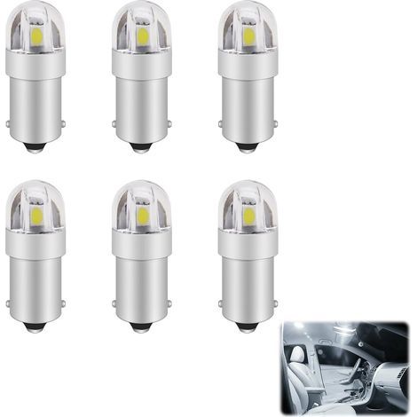 6 pièces Ba9s LED Ampoule, Ampoule LED Voiture, Veilleuse LE D Voiture, Blanc 12V L ED pour T11 1891 53 57 T4W, 6000K 47830 64111 3893 L ED V oiture Intérieur A mpoule Dôme Carte Plaque (1/5)