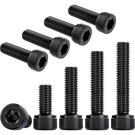10 Pièces Vis à Tête Cylindrique, M8 x 60 mm Boulons à Tête Hexagonale, Entièrement Filetée Boulons en Acier au Carbone, Vis à Tête Cylindrique à Six Pans Creux (1/5)