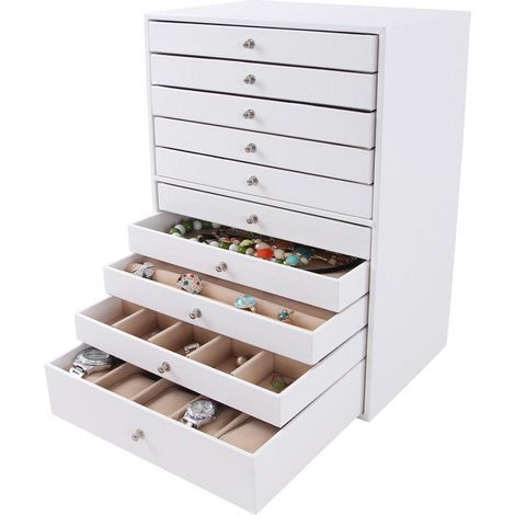 Coffret boîte mallette présentoir bijoux maquillage montres blanc luxe (1/5)