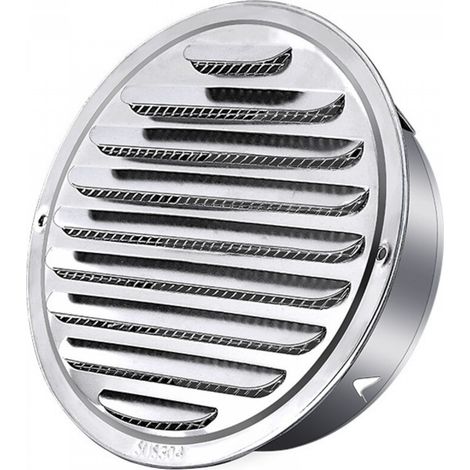 Acier Inoxydable Rond Grille de Ventilation de Tuyau D'échappement 120mm, Capot de Sortie D'air, Grille D'évacuation D'air Ronde, Hotte de Désenfumage Avec Moustiquaire (1/5)