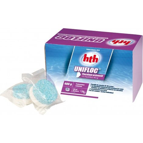 Floculant universel hth UNIFLOC pastilles 40 g. (10 un.) - 400 g (1/4)