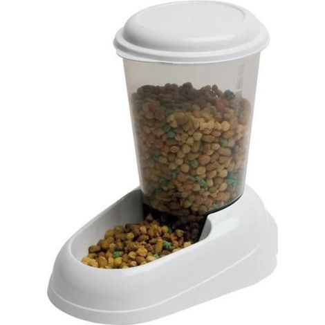 FERPLAST Distributeur croquettes Zenith 3L en plastique - 29,2x20,2x28,8 - Blanc - Chien et chat (1/2)