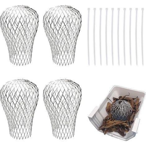 4 Protections Gouttières en Alliage D'aluminium avec 10 Attaches Plastique Autobloquantes,Filtre Gouttière,Filtre Anti Feuille,Extensible Tamis Filtre Pour Tuyaux Descente 3 à 10 cm Diamètre (1/5)