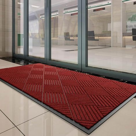 Tapis de porte extérieur antidérapant, paillasson caoutchouc naturel robuste pour entrée, intérieur et extérieur, 45x75 cm (1/3)