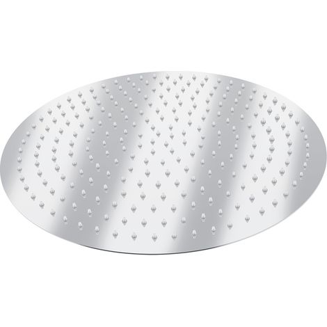 Ultraflacher, runder 16-Zoll-Deckenduschkopf aus verchromtem Edelstahl, moderner Duschkopf für Badezimmer, Regeneffekt, schlankes Design. (1/5)