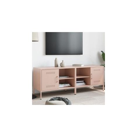 Meubles TV 2 pcs rose 68x39x50,5 acier (1/5)