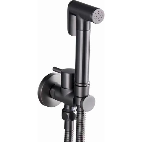 Kit de rociador de bidé para inodoro, rociador de bidé de latón para montaje en pared, rociador de bidé manual de alta presión para higiene personal (gris) (1/5)