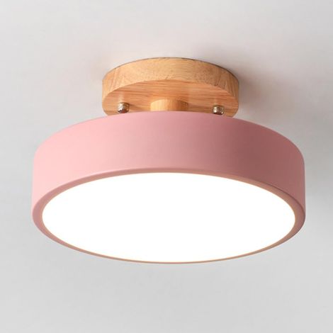 Plafonnier LED Petit,Lampe Plafond moderne à encastrer,Φ20cm Lampe LED Rond, 3 Températures de Couleur,Lampe Plafond Applicable à Salle de Bain Salon Cuisine Intérieur (Rose)