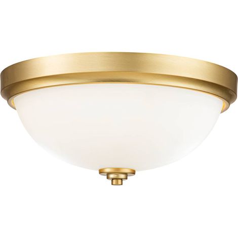 Elstead Feiss Malibu Plafonnier Semi-Encastré Bowl Laiton Brossé, IP44 (1/5)
