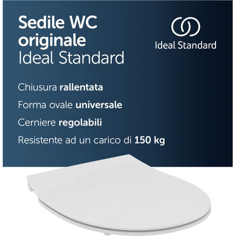 Ideal Standard - Sedile WC ovale universale. bianco - Design a sandwich - Chiusura ammortizzata - Protezione antibatterica SmartGuard+ (1/4)