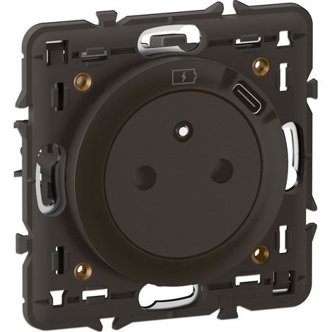 Legrand - Prises Surface Confort + USB-C Céliane Noir à équiper d'une plaque