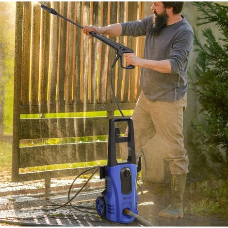 Idropulitrice 1800 W, 150 bar max, 510 l/h, tubo 6 m, con ruote, blu HAVRYA (1/3)