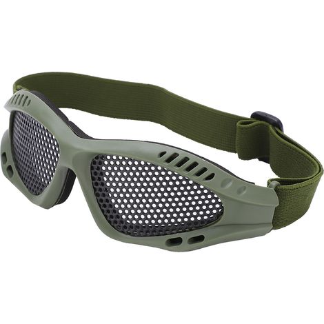 Schlagfeste Schutzbrille aus Netzgewebe, hohe Festigkeit, atmungsaktive Schutzbrille für Schießspiele, Radfahren im Freien, Militärgrün (1/5)