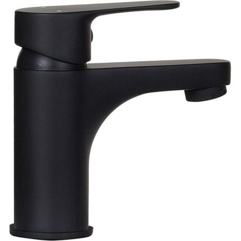 Serbia – Robinet de lave-mains mitigeur noir mat – Cuivre et alliage de zinc – Finition élégante pour salle de bain moderne – Eau chaude et froide (1/5)