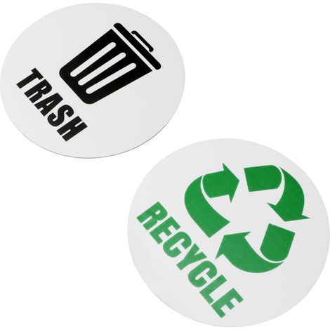 18 wasserfeste, selbstklebende Recycling-Aufkleber für Mülltonnen, Abfalleimer und Container (1/5)