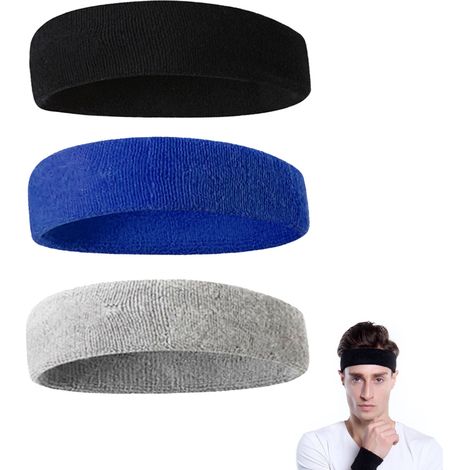 Headband Sport - Absorption Transpiration - Pour Basketball Course Tennis Gym - 3 Pièces (1/5)