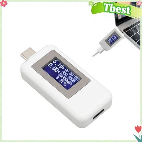 Tbest Compteur de puissance de tension de type C Compteur de Courant de Tension de Type C, Multimètre Numérique USB C son piece (1/5)