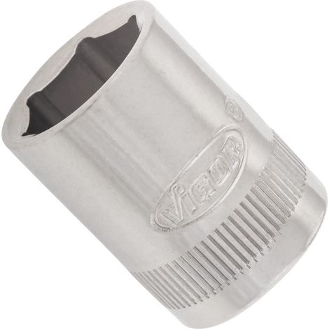 VIGOR Innenvierkant Antrieb 10 = 3/8 Zoll Steckschlüssel-Einsatz Außensechskant-Profil V2271N ∙ Vierkant hohl 10 mm (3/8 Zoll) ∙ Außen-Sechskant Profil ∙ 13 ∙ Gesamtlänge: 28 mm (1/2)