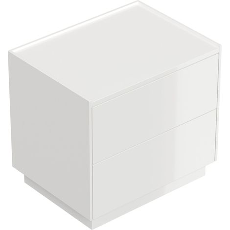 Design Nachttisch Kommode Concepto L 60cm, 2 Pushauszüge lackiert Weiß Hgl (1/5)