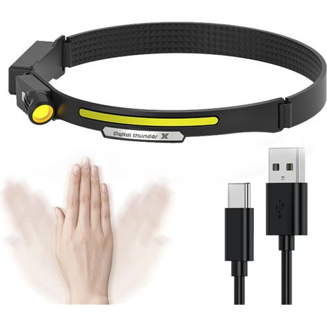 Lampe frontale USB d'extérieur (1 pièce) - Noire (1/5)