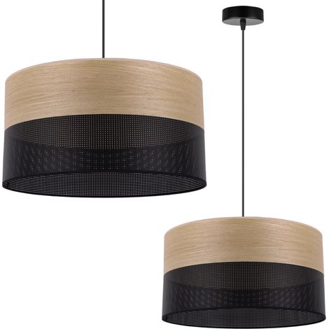 LÁMPARA COLGANTE INDIVIDUAL, PANTALLA DE CHAPA DE ROBLE DORADO, 40 CM