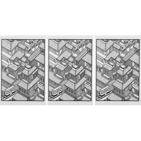 Blocs de Sculpture en Caoutchouc Motif Maison Japonaise 14.9 x 9.9 x 0.8cm - Lot de 3 Pièces (1/5)