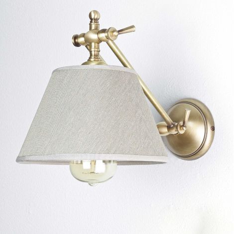 Wandlampe aus Echt-Messing Bronze Hell Snodo