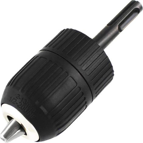 Mandrin de perçage autoserrant avec adaptateur SDS Plus Outil de conversion à changement rapide Capacité 1/16" 1/2" (2 13 mm) Fixation 1/2" 20 UNF (1/5)