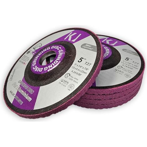 Discos abrasivos de 125x6,4x22 mm para aluminio y metales no ferrosos - 5 unidades (1/3)