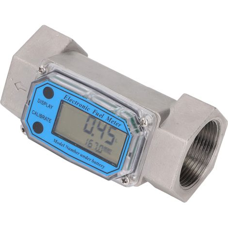 Débitmètre à turbine 1,5 pouces, affichage numérique, acier inoxydable, compteur électronique de carburant pour l'industrie pétrolière et chimique, 25 à 150 L/min (1/5)