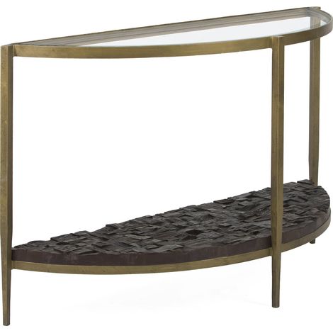 Console élégante verre & métal doré unique - Nuance d'or avec élégance noire (1/4)