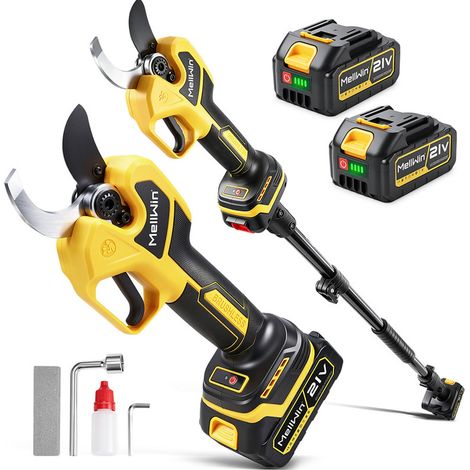 Sécateur électrique sans fil 60 mm, Lame en acier SK5, Affichage LED, Avec 1.8m perche et deux batteries de 4000 mAh (1/5)