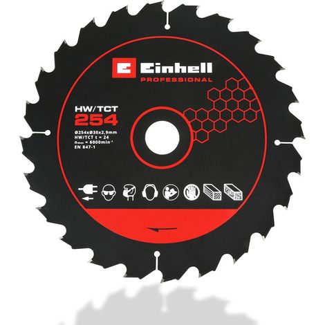 EINHELL Lame de scie circulaire - 254 x 30 mm - 24 dents - bois et contreplaqué