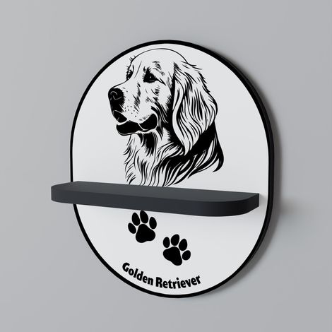 GOLDEN RETRIEVER Mensola ovale nera (1/5)