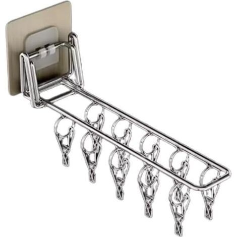 Séchoir à chaussettes Mura 1 pièce avec 10 pinces à linge, cadre en aluminium, antirouille (1/5)