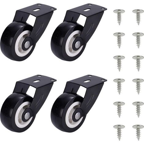Roulettes de portail, 4 pièces roues de porte grande capacité avec vis, roue de support anti affaissement, roulette pour porte de meuble à montage (1/5)