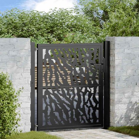 Gartentor Schwarz 100x100 cm Stahl Trace Design vidaXL (1/5)