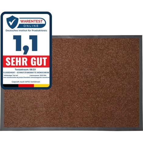 Tapis de Porte Paillasson d'entrée Monochrom Marron 200 x 200 cm
