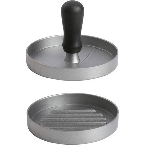 Hamburgerpresse aus Aluminium-Druckguss für leckere Hamburger, Fleischbällchen und Grillfleisch, mit Antihaftbeschichtung, 12 x 8 x 2 cm (1/5)