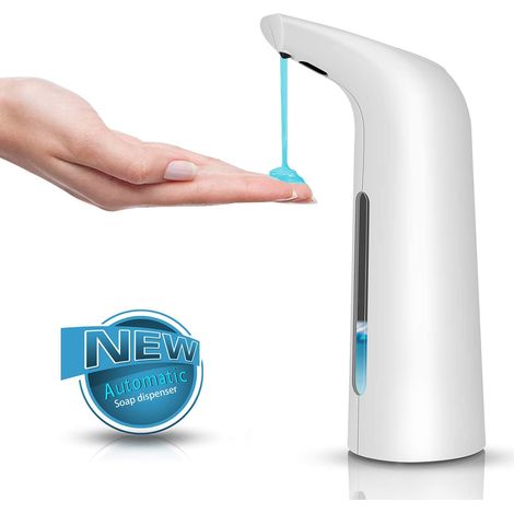 MINKUROW Dispenser Di Sapone Dispenser Di Sapone Elettrico Automatico Dispenser Di Sapone Automatico Dispenser Di Sapone Con Sensore A Infrarossi Per Cucina E Bagno (Bianco, 400 Ml) (1/4)