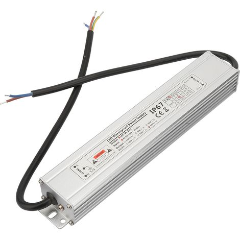 Transformateur d'alimentation LED étanche IP67 avec boîtier en aluminium, sortie 24 V 60 W 2,5 A